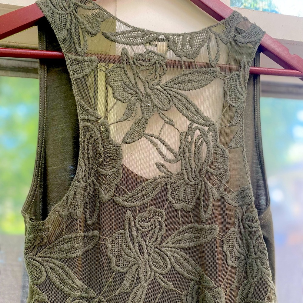 Super Pretty Olive Lace Back Tunic / Dress